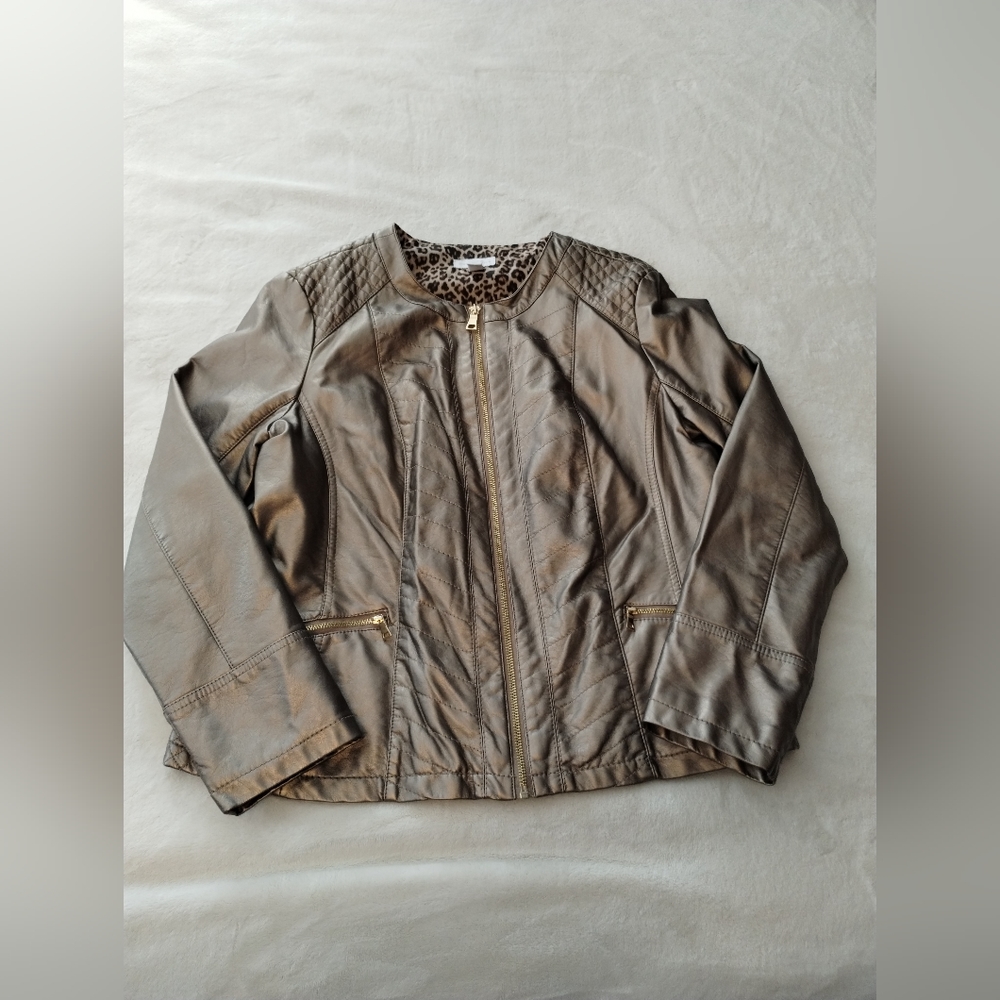 Golden faux leather jacket